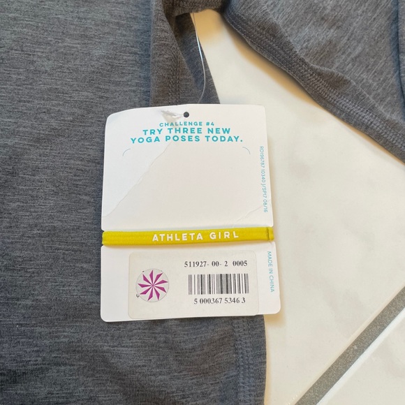 ATHLETA GIRL-reflective stripe gray longsleeve NWT - Picture 6 of 12